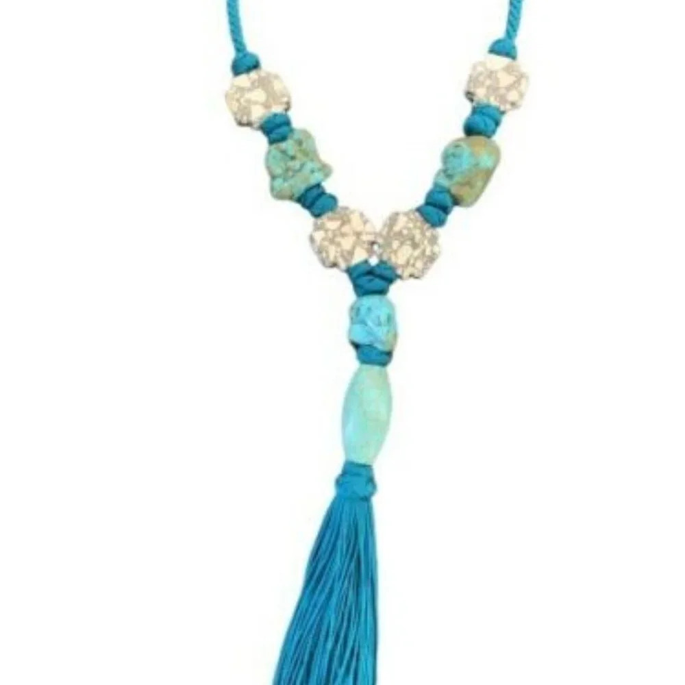 Bohemian Beaded Tassel Necklace - Picture 4 of 4